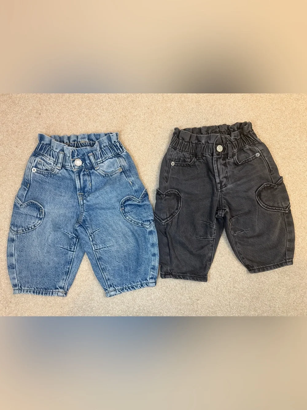 babyGap Baby Girl Paperbag Horseshoe Barrel Jeans Bundle Set Hearts 6-12M
